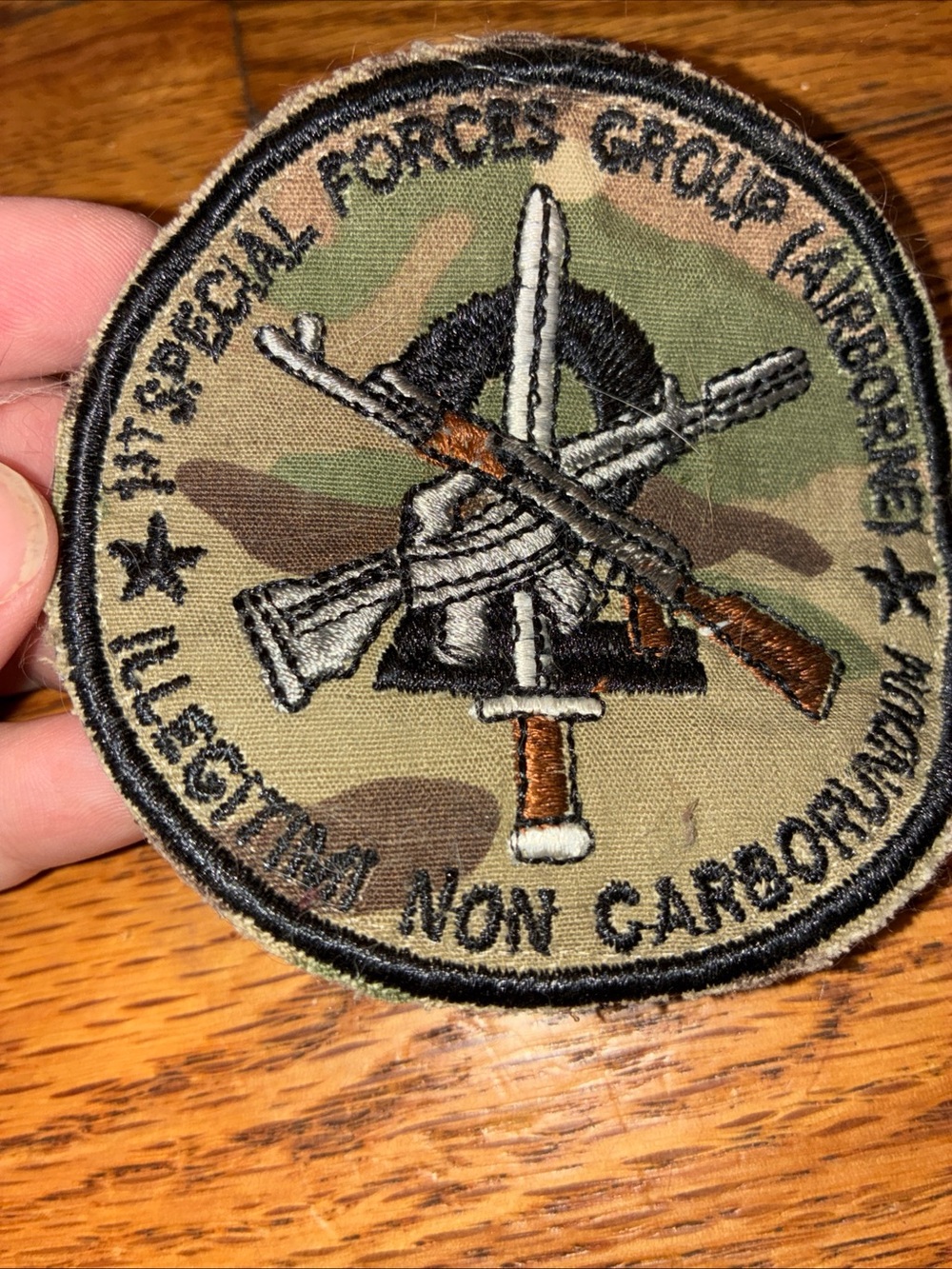 Military Style Camouflage Patch with Weapon Emblem - Picture 5 of 6